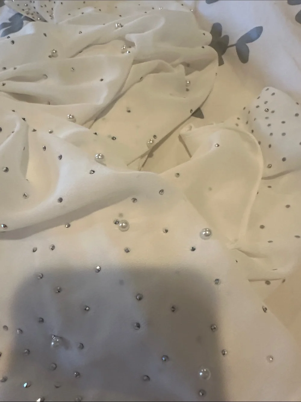 cezanne Cream Duvet Cover with Pearl & Crystal Accents